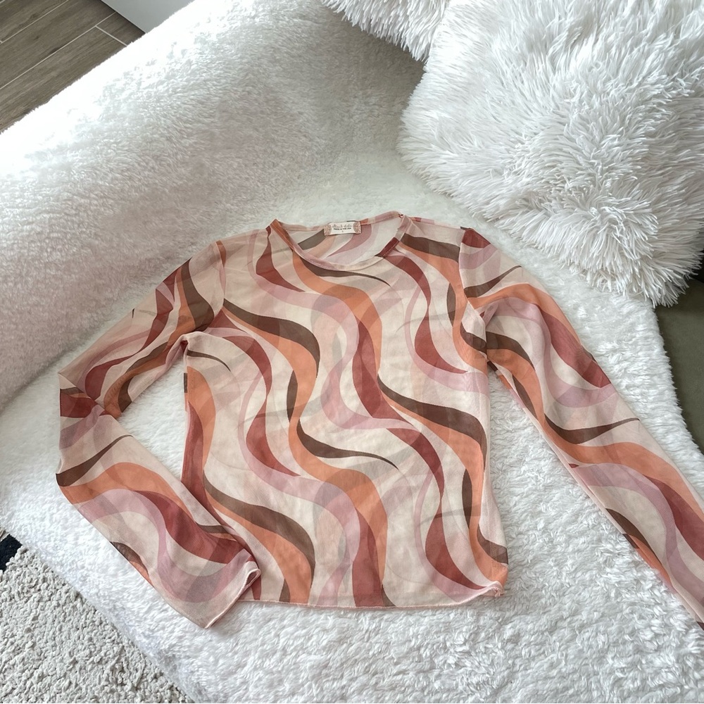 Mesh Long Sleeve Top